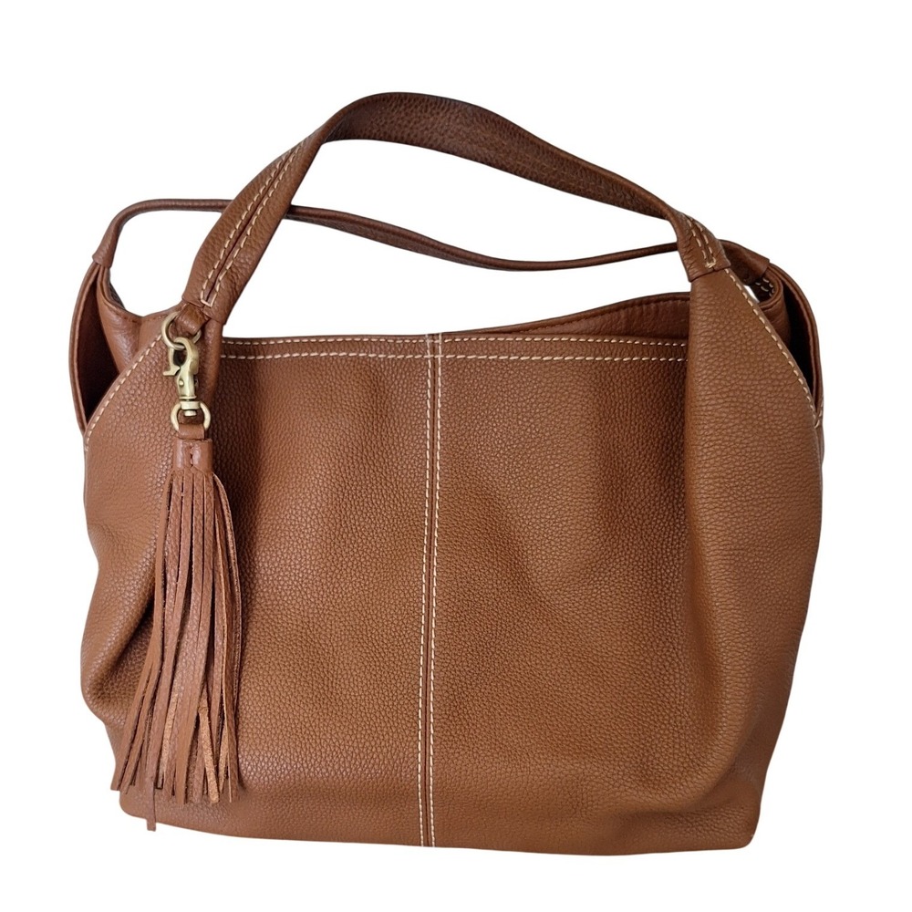 COLDWATER CREEK Brown Leather Hobo tote Shoulder Bag Satchel Purse